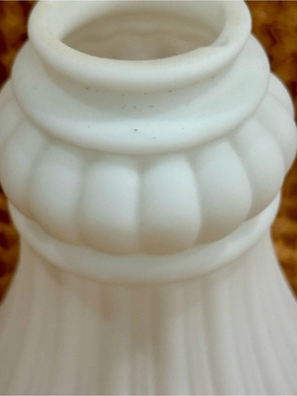 White Decorative Milk Glass Shade - Classic Fluted Design - Picture 4 of 9
